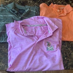 Men’s polo Medium bundle Izod Dockers Walter Hager of 3 lot golf green orange